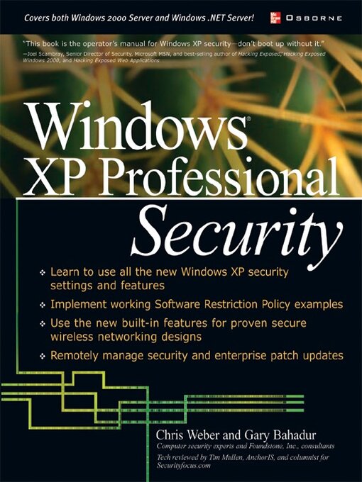 Title details for Windows XP Professional Security by C. J. Weber - Available